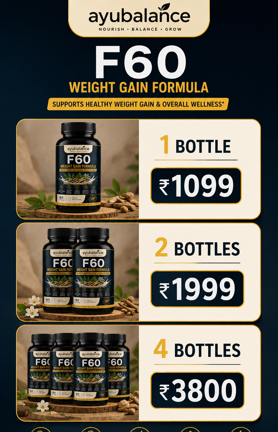 Ayubalance F60 Weight Gain Capsules